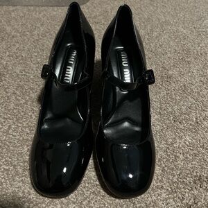 Miu Miu Glossy Black Mary Jane Heels